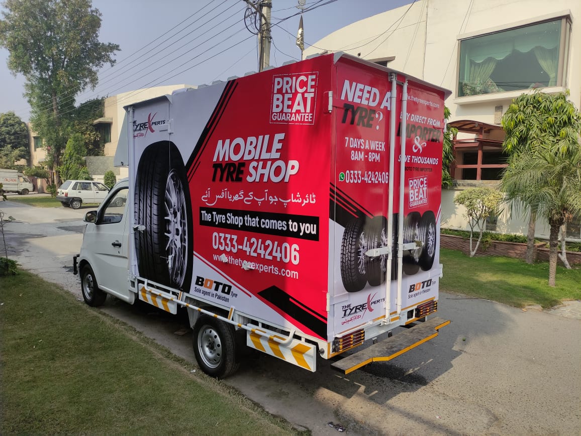 Custom-built mobile service platform.